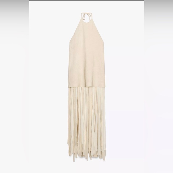 Zara Dresses & Skirts - Zara Cream Halter Maxi Dress
